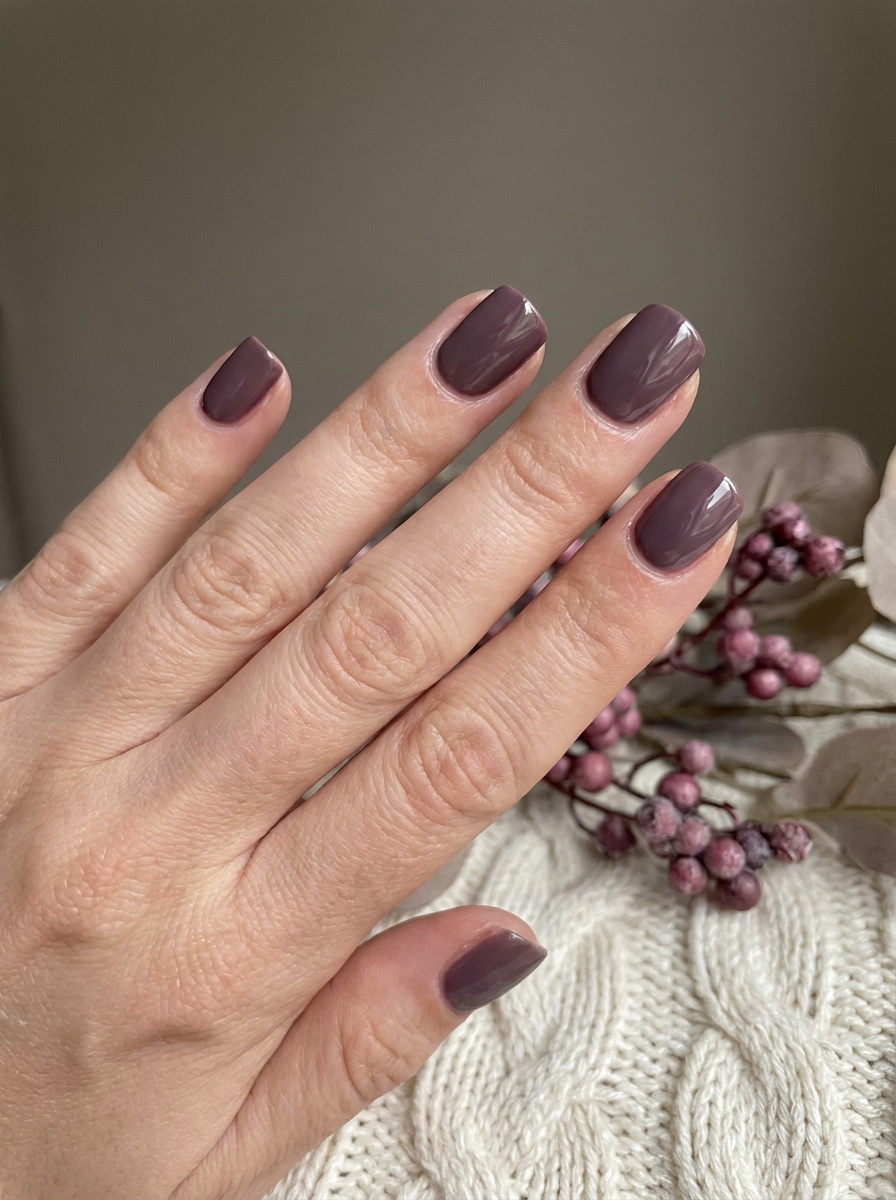 Short Dusty Rose Nails auf kurzen gepflegten Nägeln im Herbst 2026